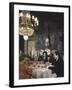 Sophia Loren Entertaining Vittorio de Sica, His Wife and Marcello Mastroianni in Formal Dining Room-Alfred Eisenstaedt-Framed Premium Photographic Print