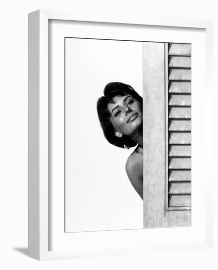 Sophia Loren. "Houseboat" 1958, Directed by Melville Shavelson-null-Framed Photographic Print