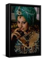 Sophia Loren in Exotic East Indian Costume for Role in Motion Picture Lady L-Gjon Mili-Framed Stretched Canvas