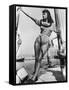 Sophia Loren Italian Film Actress, Seen Here in Amazonian Pose on Board a Ship-null-Framed Stretched Canvas
