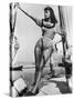 Sophia Loren Italian Film Actress, Seen Here in Amazonian Pose on Board a Ship-null-Stretched Canvas