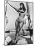 Sophia Loren Italian Film Actress, Seen Here in Amazonian Pose on Board a Ship-null-Mounted Photographic Print