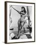 Sophia Loren Italian Film Actress, Seen Here in Amazonian Pose on Board a Ship-null-Framed Photographic Print