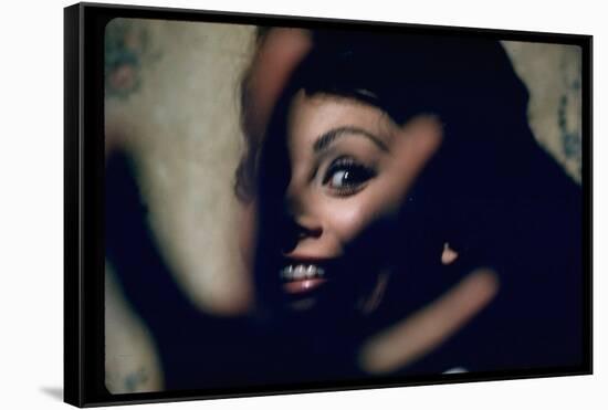 Sophia Loren on Location for Lady L-Gjon Mili-Framed Stretched Canvas