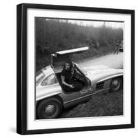 Sophia Loren Sitting Into Her Mercedes at Third Cinema Rally-null-Framed Premium Photographic Print