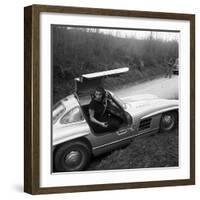 Sophia Loren Sitting Into Her Mercedes at Third Cinema Rally-null-Framed Photographic Print