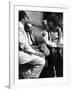 Sophia Loren Sitting on Director Vittorio de Sica's Lap During Filming "Marriage, Italian Style"-Alfred Eisenstaedt-Framed Premium Photographic Print