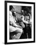 Sophia Loren Sitting on Director Vittorio de Sica's Lap During Filming "Marriage, Italian Style"-Alfred Eisenstaedt-Framed Premium Photographic Print