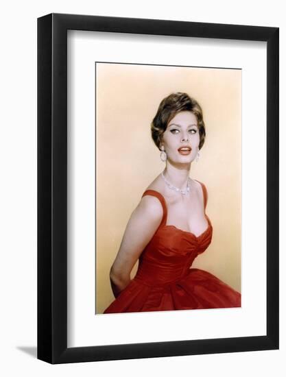 Sophie Loren, c. 1957 (photo)-null-Framed Photo