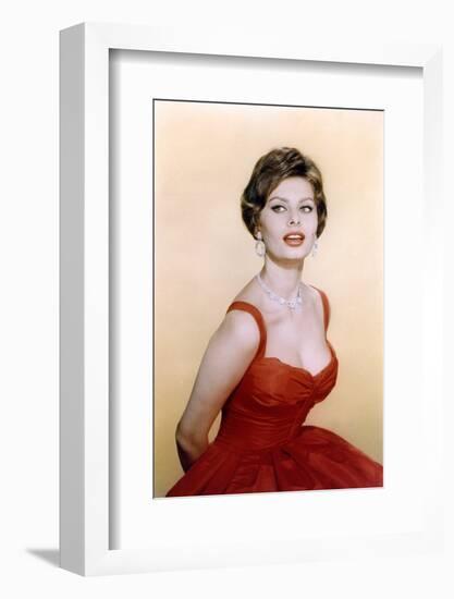 Sophie Loren, c. 1957 (photo)-null-Framed Photo