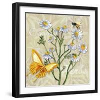 Sophisticated Elegant Herbs Spices Chamomile Daisy-Megan Aroon Duncanson-Framed Art Print