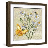 Sophisticated Elegant Herbs Spices Chamomile Daisy-Megan Aroon Duncanson-Framed Art Print