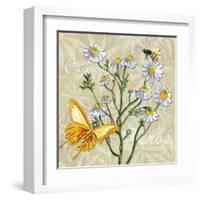 Sophisticated Elegant Herbs Spices Chamomile Daisy-Megan Aroon Duncanson-Framed Art Print