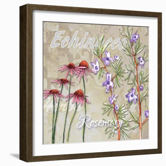 Sophisticated Elegant Herbs Spices Rosemary Floral-Megan Aroon Duncanson-Framed Art Print