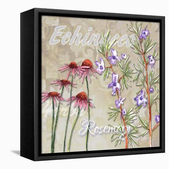 Sophisticated Elegant Herbs Spices Rosemary Floral-Megan Aroon Duncanson-Framed Stretched Canvas