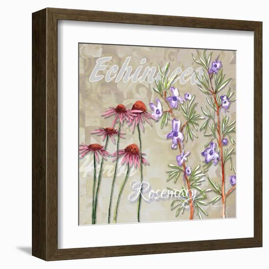 Sophisticated Elegant Herbs Spices Rosemary Floral-Megan Aroon Duncanson-Framed Art Print