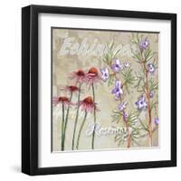 Sophisticated Elegant Herbs Spices Rosemary Floral-Megan Aroon Duncanson-Framed Art Print