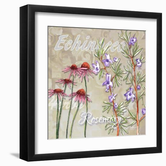 Sophisticated Elegant Herbs Spices Rosemary Floral-Megan Aroon Duncanson-Framed Art Print