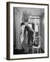 Soprano Patrice Munsel Costumed as Notary for Cosi Fan Tutte, Pulling onGloves in Dressing Room-Peter Stackpole-Framed Premium Photographic Print