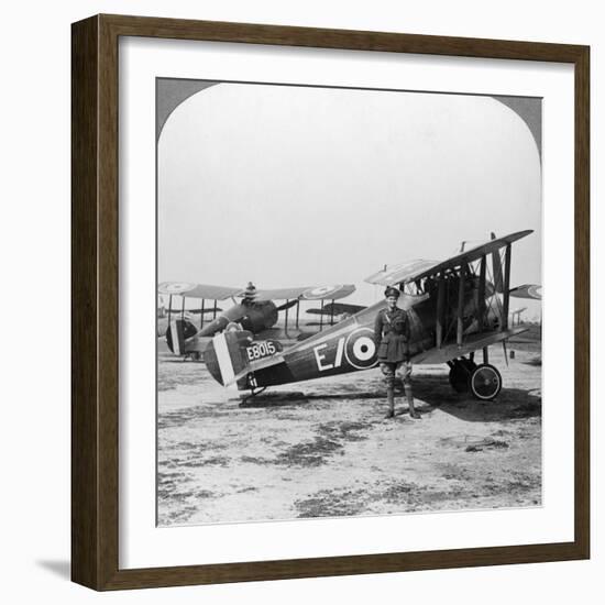 Sopwith Camel Aircraft Ready for a Patrol over the German Lines, World War I, C1917-C1918-null-Framed Photographic Print