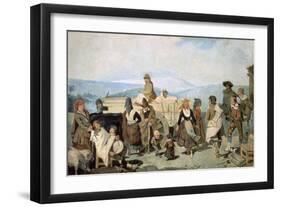 Sorian Peasants Dancing-Valeriano Becquer-Framed Giclee Print