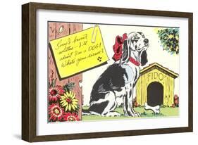 Sorry I Haven't Written Cartoon Spaniel-null-Framed Art Print