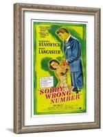 SORRY, WRONG NUMBER, US poster, from left: Barbara Stanwyck, Burt Lancaster, 1948-null-Framed Art Print