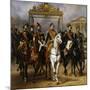 Sortant par la grille d'honneur du château de Versailles après avoir passé une revue militaire-Horace Vernet-Mounted Giclee Print