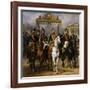 Sortant par la grille d'honneur du château de Versailles après avoir passé une revue militaire-Horace Vernet-Framed Giclee Print