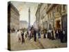 Sortie des ouvrières de la maison Paquin, rue de la Paix, vers 1902-Jean Béraud-Stretched Canvas