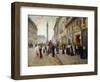 Sortie des ouvrières de la maison Paquin, rue de la Paix, vers 1902-Jean Béraud-Framed Giclee Print