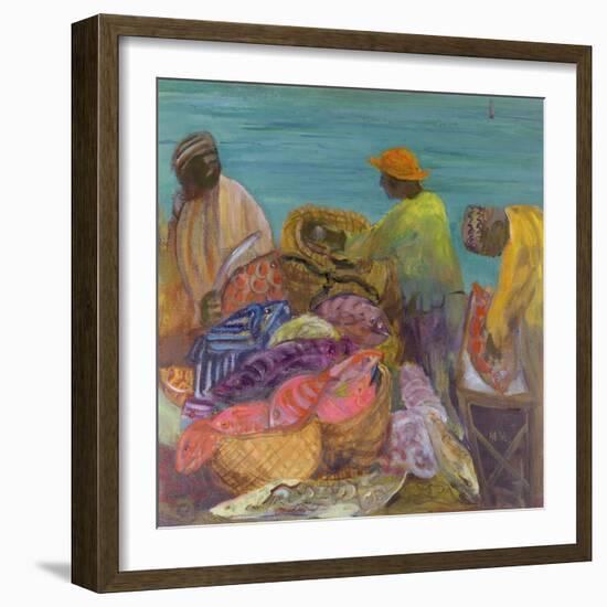 Sorting the Catch, Zanzibar-Kate Yates-Framed Giclee Print