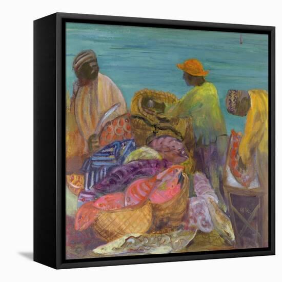 Sorting the Catch, Zanzibar-Kate Yates-Framed Stretched Canvas