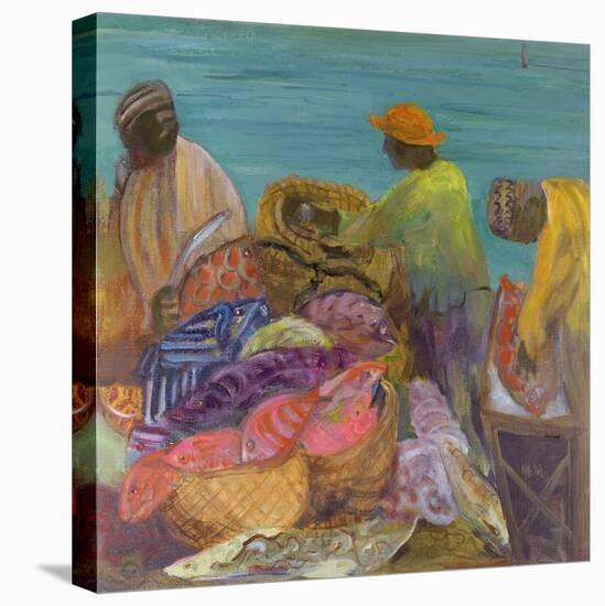 Sorting the Catch, Zanzibar-Kate Yates-Stretched Canvas