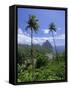 Soufriere and the Pitons, St. Lucia, Windward Islands, West Indies, Caribbean, Central America-Gavin Hellier-Framed Stretched Canvas