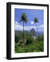 Soufriere and the Pitons, St. Lucia, Windward Islands, West Indies, Caribbean, Central America-Gavin Hellier-Framed Photographic Print