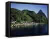 Soufriere, Petit Piton, St. Lucia-null-Framed Stretched Canvas