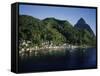 Soufriere, Petit Piton, St. Lucia-null-Framed Stretched Canvas