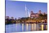 Souk Madinat Jumeirah with Burj Al Arab Hotel on Jumeirah Beach in Dubai-null-Stretched Canvas