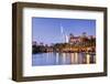 Souk Madinat Jumeirah with Burj Al Arab Hotel on Jumeirah Beach in Dubai-null-Framed Art Print