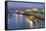 Souk Shark Mall and Kuwait Harbour, Illuminated at Dusk, Kuwait City, Kuwait, Middle East-Gavin-Framed Stretched Canvas