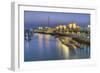 Souk Shark Mall and Kuwait Harbour, Illuminated at Dusk, Kuwait City, Kuwait, Middle East-Gavin-Framed Photographic Print