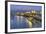 Souk Shark Mall and Kuwait Harbour, Illuminated at Dusk, Kuwait City, Kuwait, Middle East-Gavin-Framed Photographic Print