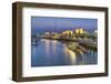 Souk Shark Mall and Kuwait Harbour, Illuminated at Dusk, Kuwait City, Kuwait, Middle East-Gavin-Framed Photographic Print