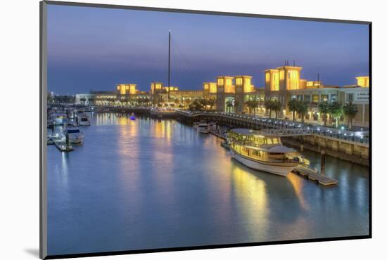 Souk Shark Mall and Kuwait Harbour, Illuminated at Dusk, Kuwait City, Kuwait, Middle East-Gavin-Mounted Photographic Print