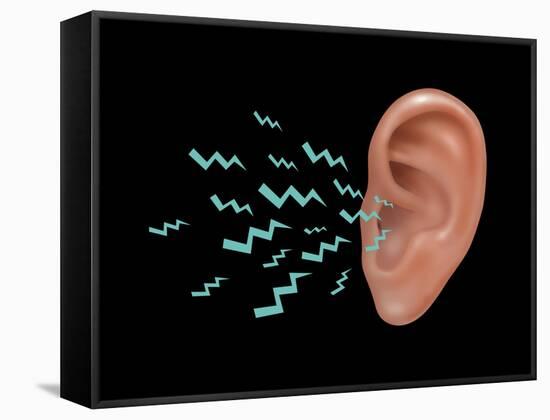 Sound Entering Human Outer Ear, Illustration-Gwen Shockey-Framed Stretched Canvas