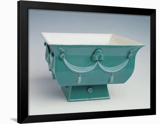 Soup Tureen with Turquoise Exterior Decorated in Relief-Dagobert Peche-Framed Giclee Print