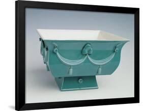 Soup Tureen with Turquoise Exterior Decorated in Relief-Dagobert Peche-Framed Giclee Print