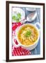 Soup with Pasta-Sea Wave-Framed Photographic Print