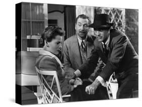Soupcons SUSPICION by AlfredHitchcock with Joan Fontaine, Nigel Bruce and Cary Grant, 1941 (b/w pho-null-Stretched Canvas